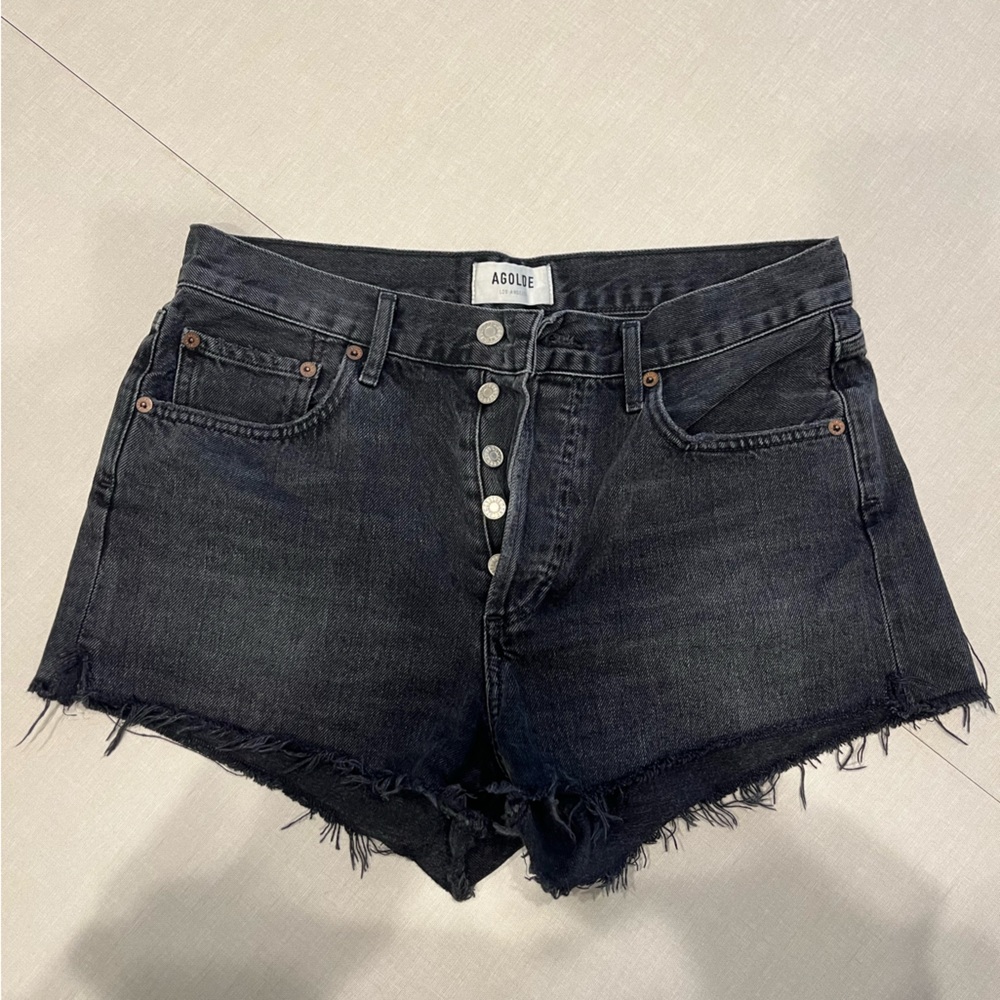 Agolde Dark Grey Denim Jean Shorts
